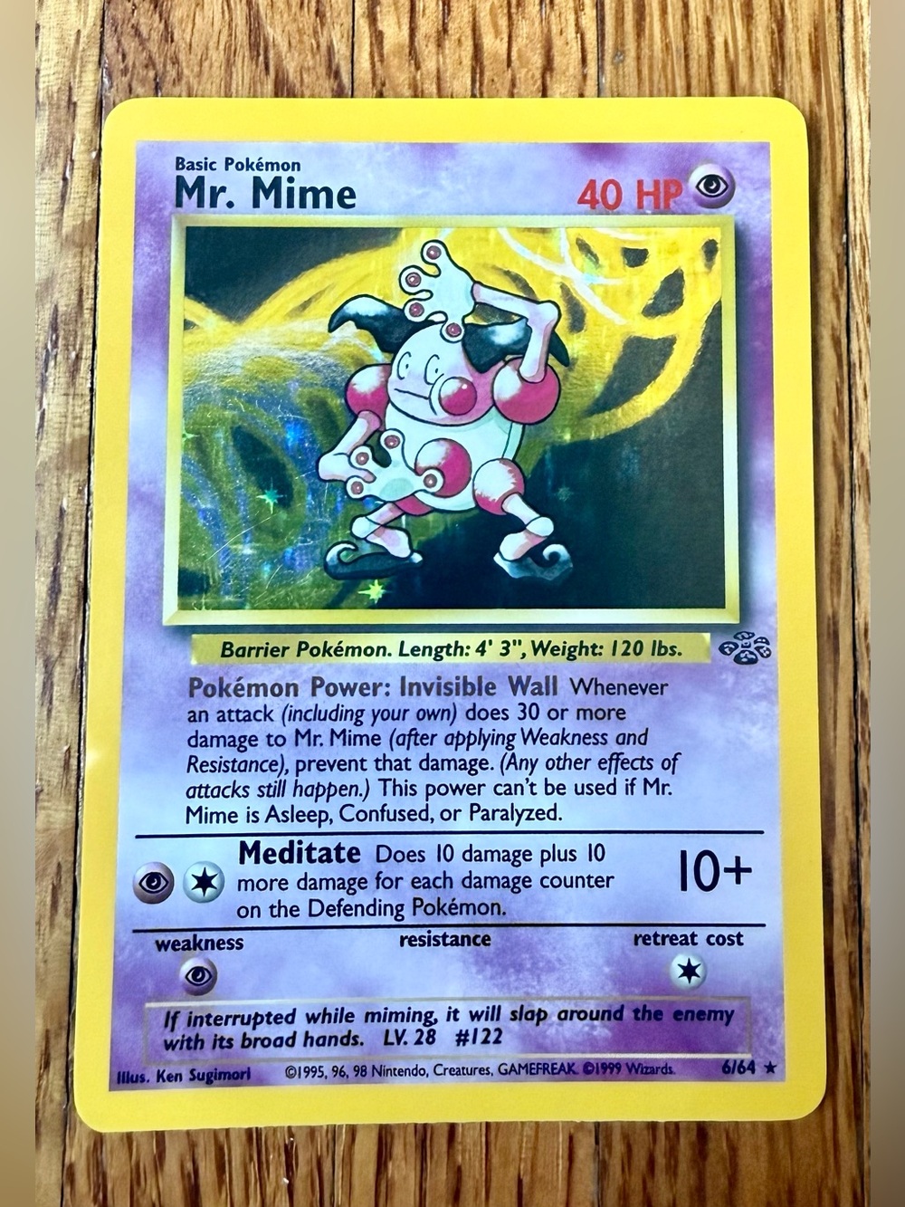 MR. MIME - 6/64 - Jungle Set - Holo - Pokemon Card - Excellent condition